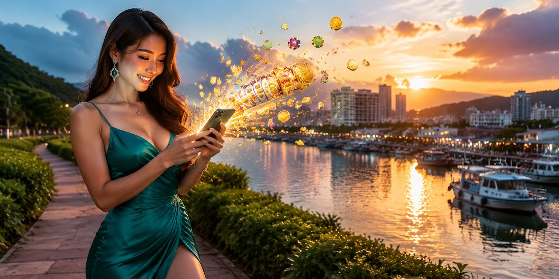 Pemain menikmati permainan slot gaya Melayu di Kota Kinabalu dengan telefon pintar